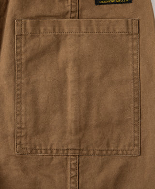 back detail of M-42 Canvas Cargo Shorts in Dark Khaki