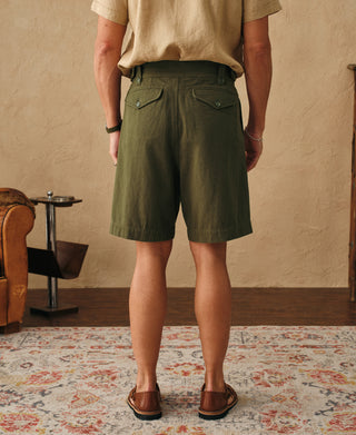 Lifestyle shot of British Army Cotton-Linen Gurkha Shorts