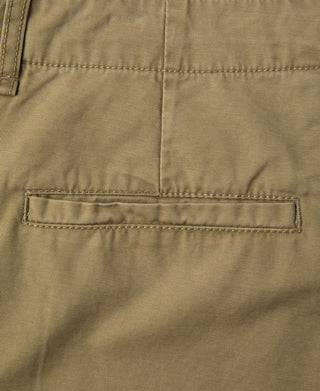 back pocket detail of 1930s Washed Officer Chino Shorts in Khaki