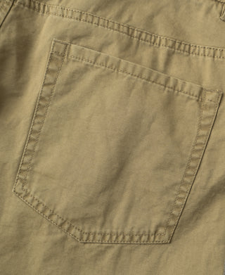 back pocket detail of Vintage Washed Tapered 5-Pocket Pants in Khaki