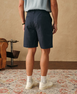 Back view of 1930s Washed Officer Chino Shorts in Navy