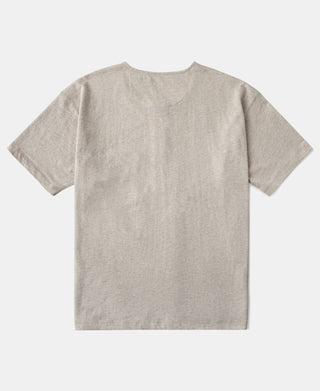 back view of 1940s Slub Cotton Henley Pocket T-shirt in Oats