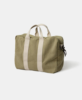back view of Cotton Canvas Crossbody Messenger Bag