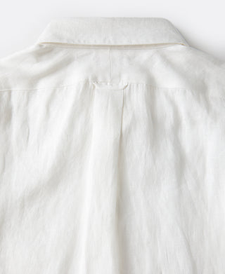 back view of White Lot 225 Long Sleeve Linen Button-Down Shirt