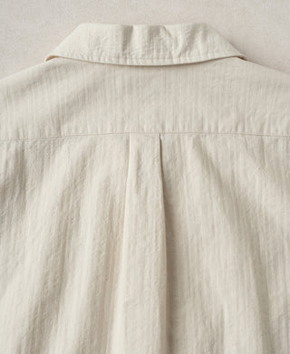 back view of Ivory Italian Collar Salt-Shrunk Shirt