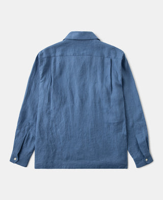 Back View of Lot 220A Linen Long Sleeve Shirt