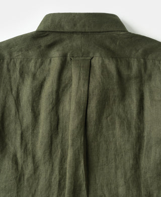 Back view of Lot 225 Long Sleeve Linen Button-Down Shirt