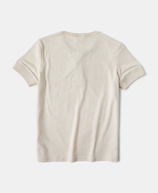 Back View of 8.5 oz Organic Cotton Henley T-Shirt