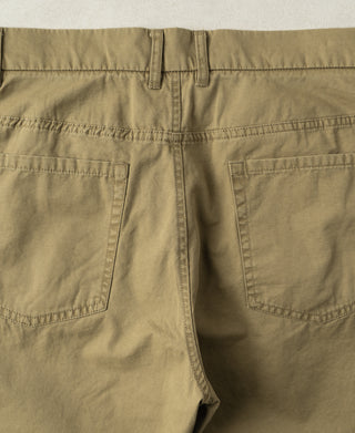 back view of Vintage Washed Tapered 5-Pocket Pants in Khaki