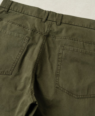 back view of Vintage Washed Tapered 5-Pocket Pants in Olive