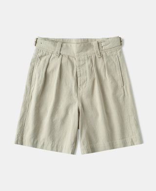 British Army Cotton-Linen Gurkha Shorts in Natural