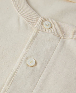 Button Detail of 8.5 oz Organic Cotton Henley T-Shirt