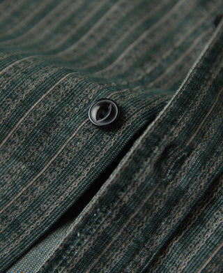 button detail of Textured Retro Stripe Cotton Blend Shirt