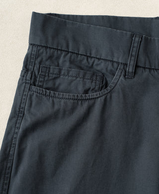 coin pocket detail of Vintage Washed Tapered 5-Pocket Pants in Navy