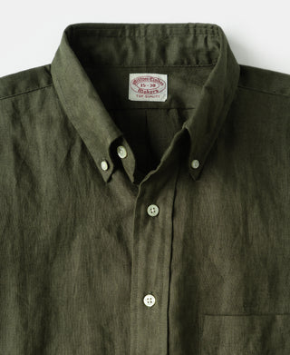 Collar detail of Lot 225 Long Sleeve Linen Button-Down Shirt