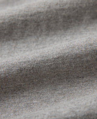 fabric detail of 1940s Slub Cotton Henley Pocket T-shirt in Gray