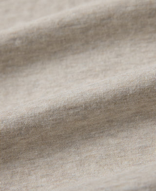 fabric detail of 1940s Slub Cotton Henley Pocket T-shirt in Oats