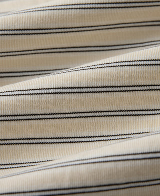 fabric texture of Heavyweight Cotton Striped Pocket T-Shirt - Apricot
