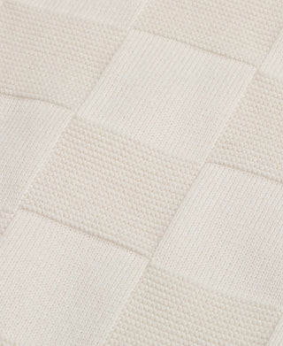 fabric texture of Lot 927 Retro Checker Knit Cotton Crewneck T-Shirt - Ivory