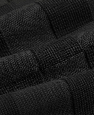 fabric texture of Lot 927 Retro Checker Knit Cotton Crewneck T-Shirt - Black