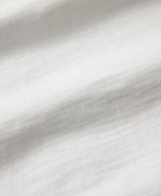 fabric texture of White Heavyweight Slub Cotton Short Sleeve T-Shirt