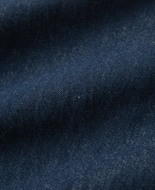 fabric texture of Indigo Relaxed Double-Pleated Hemp-Cotton Shorts