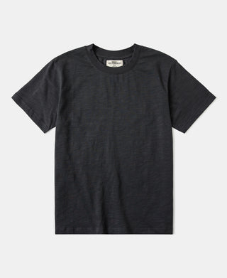 Heavyweight Slub Cotton Short Sleeve T-Shirt in Dark Gray