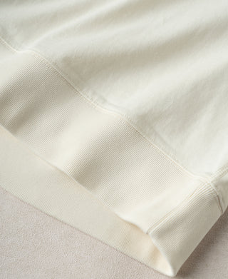 hem detail of White 1950s V-Gusset Cotton T-Shirt