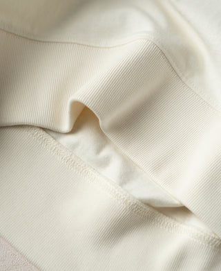 hem detail of White 1950s V-Gusset Cotton T-Shirt