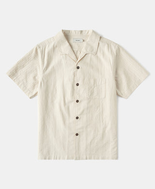 Italian Collar Salt-Shrunk Shirt in Ivory