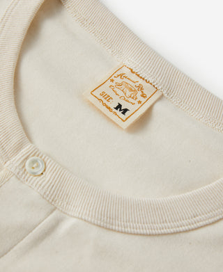 Label of 8.5 oz Organic Cotton Henley T-Shirt