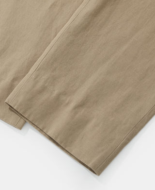 leg opening detail of Textured Linen-Cotton Trousers – Khaki