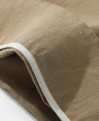 leg opening detail of Textured Linen-Cotton Trousers – Khaki