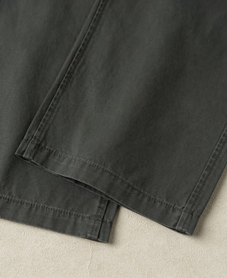leg opening detail of Vintage Washed Tapered 5-Pocket Pants in Dark Gray