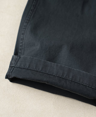 leg opening seam detail of Vintage Washed Tapered 5-Pocket Pants in Navy