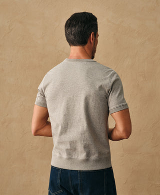 lifestyle shot of 1950s V-Gusset Cotton T-Shirt - Heather Gray