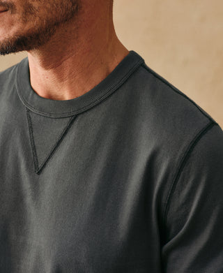 lifestyle shot of Vintage Black 1950s V-Gusset Cotton T-Shirt
