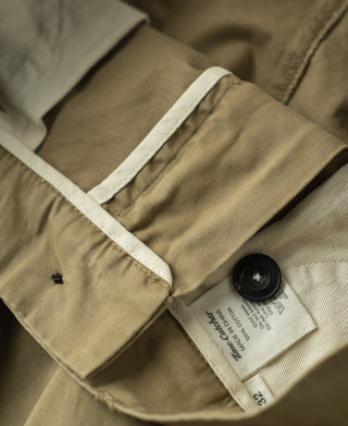 lining detail of Vintage Washed Tapered 5-Pocket Pants in Khaki