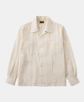 Lot 220A Linen Long Sleeve Shirt in Apricot