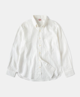 Lot 225 Long Sleeve Linen Button-Down Shirt in White