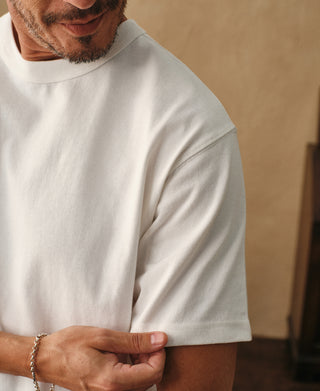 1990s Heavyweight Cotton Jersey Boxy T-Shirt - White