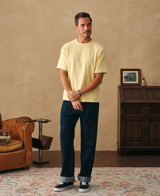 1900s Heavyweight Cotton Jersey Boxy T-Shirt - Yellow