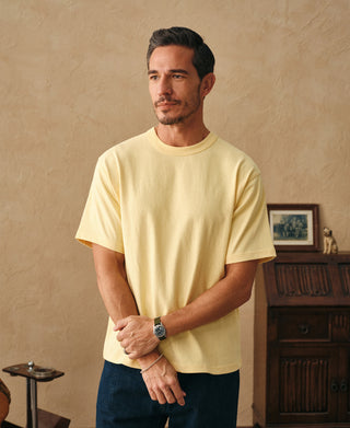 1900s Heavyweight Cotton Jersey Boxy T-Shirt - Yellow