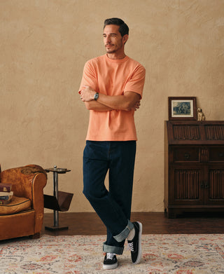 1900s Heavyweight Cotton Jersey Boxy T-Shirt - Light Orange