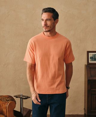 1900s Heavyweight Cotton Jersey Boxy T-Shirt - Light Orange