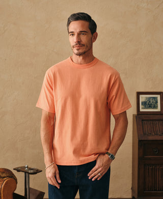 1900s Heavyweight Cotton Jersey Boxy T-Shirt - Light Orange