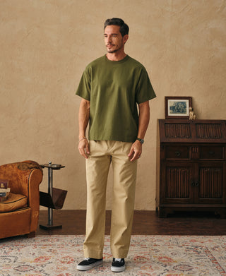 1900s Heavyweight Cotton Jersey Boxy T-Shirt - Olive