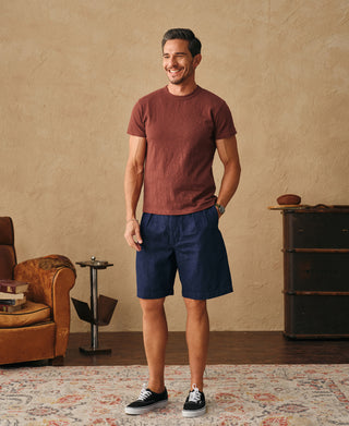 lifestyle shot of Vintage Slub Cotton Cap Sleeve T-Shirt - Clay