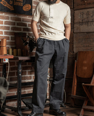 1930s IVY Style Double Pleated Chino Trousers