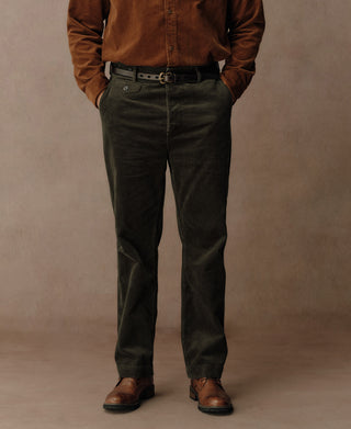 1920s Heavy Corduroy Farmer Work Trousers - Dark Green
